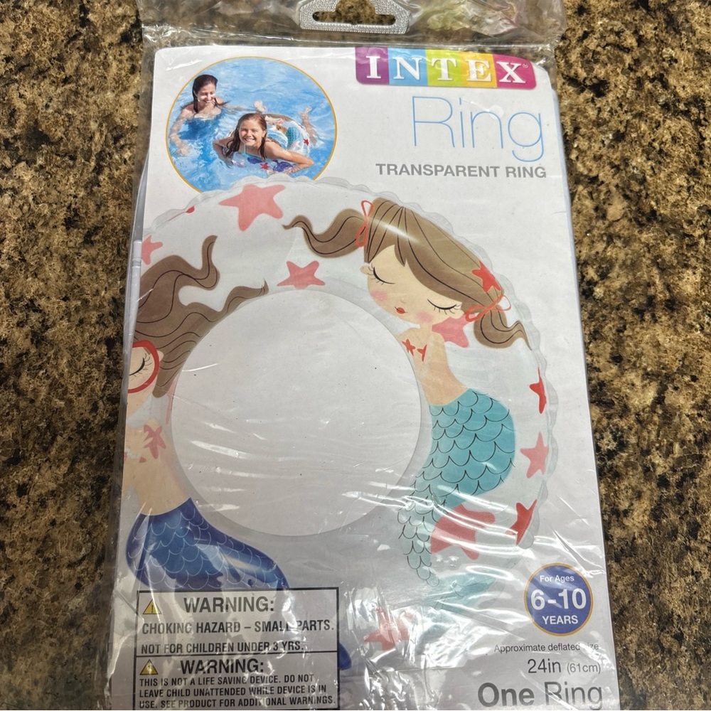 Intex kids mermaid transparent pool ring float